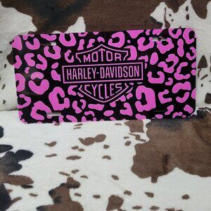 3 Pack Harley Davidson Pink Custom Car Tag Handmade Vehicle License Plate